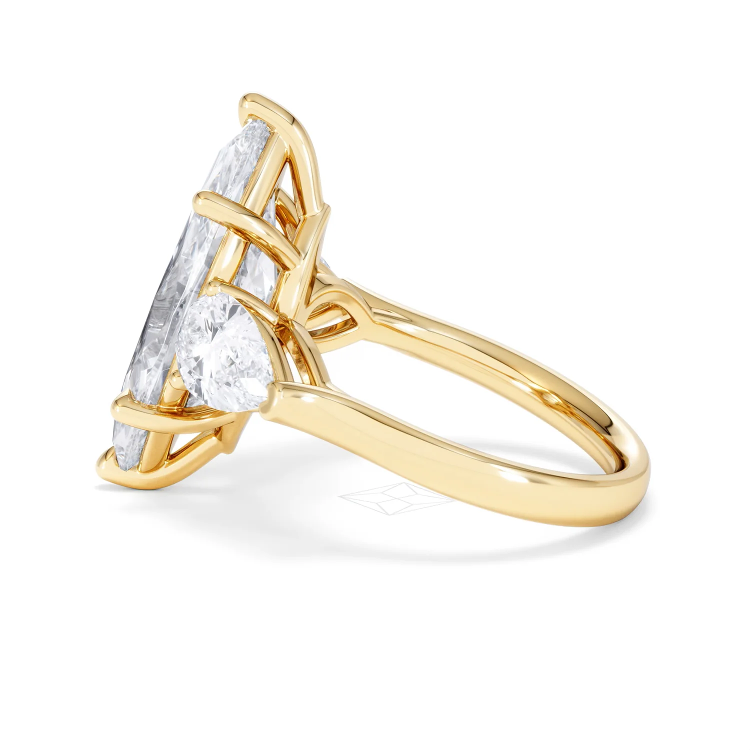 Adore 6.00ct Marquise Cut Lab Diamond 3 Stone Engagement Ring in 18K Yellow Gold - Image 65