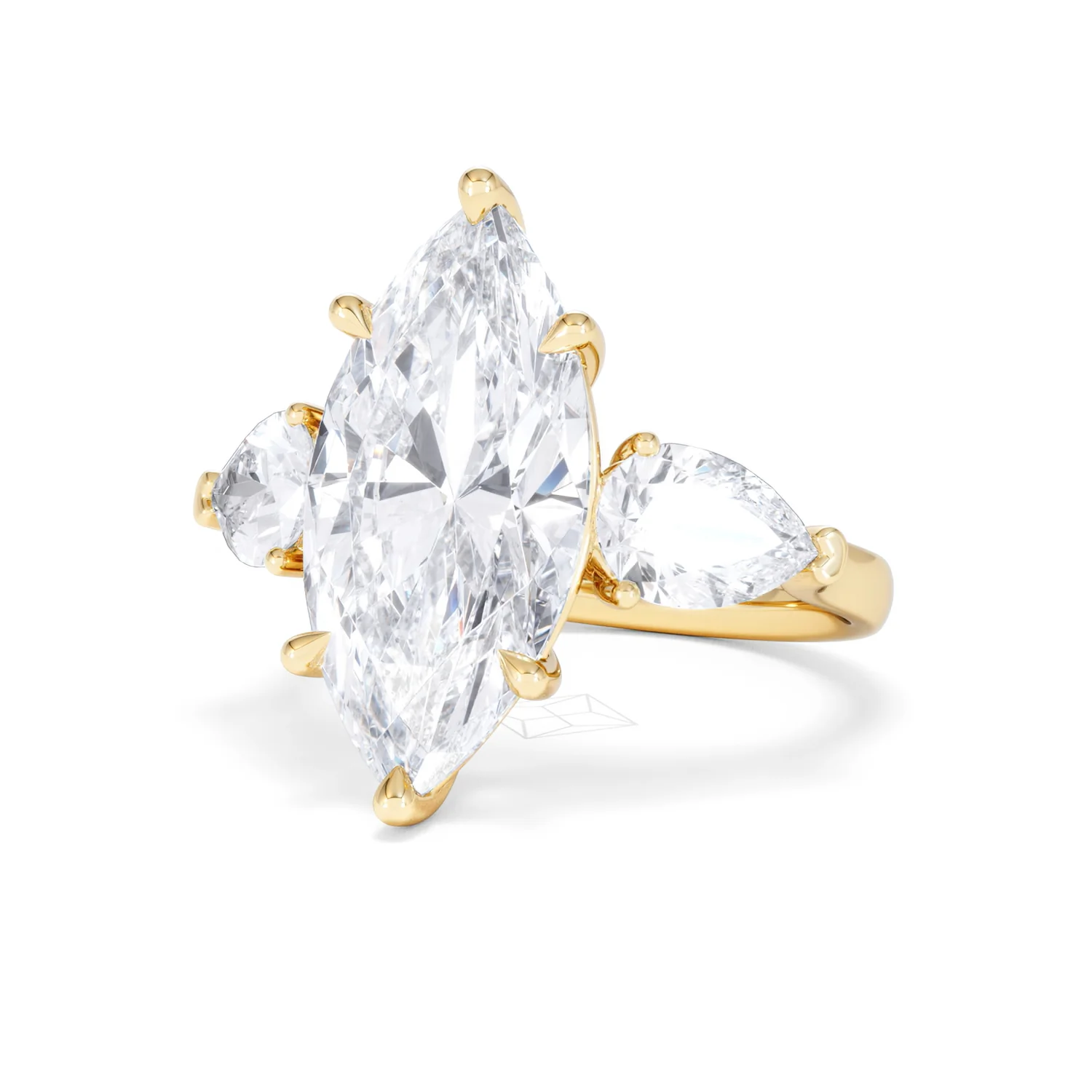 Adore 6.00ct Marquise Cut Lab Diamond 3 Stone Engagement Ring in 18K Yellow Gold - Image 82