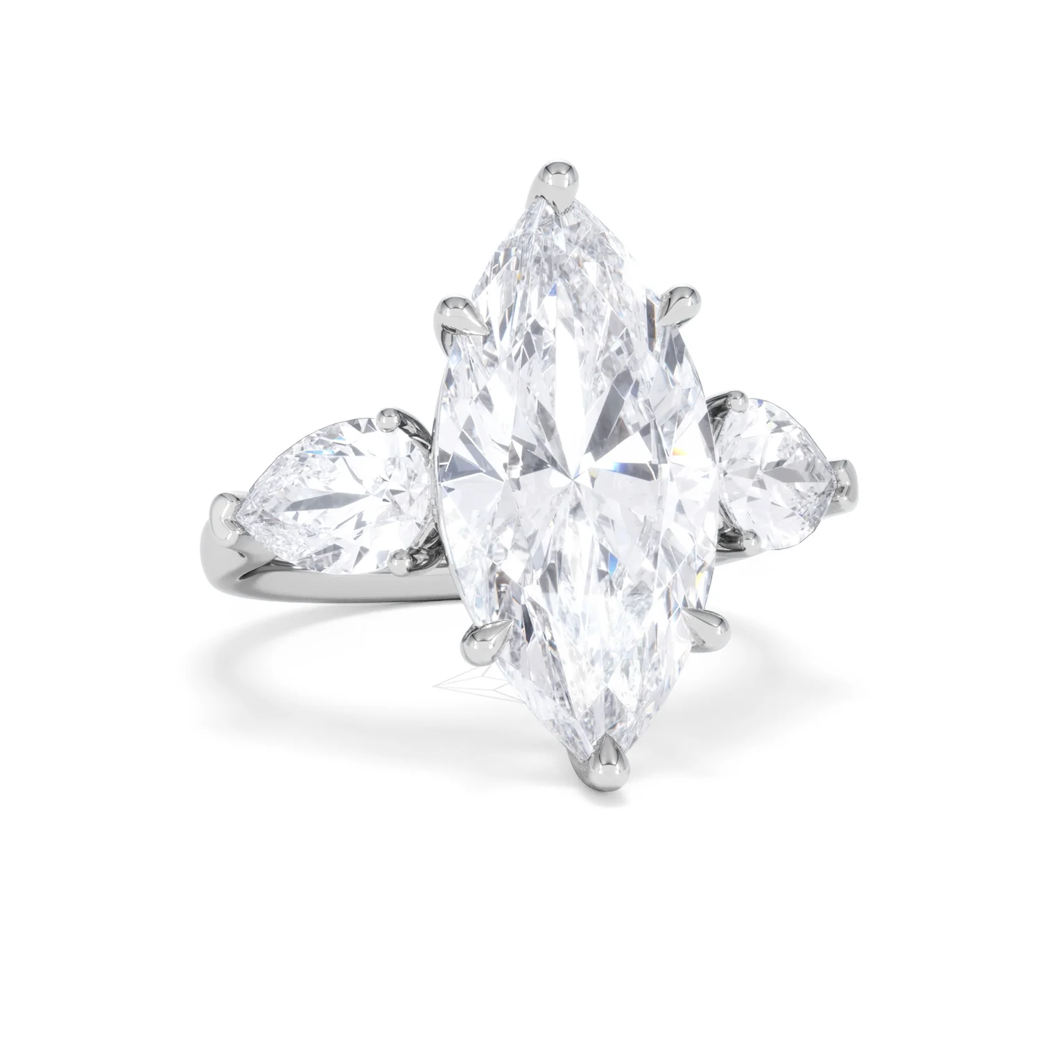 Adore 6.00ct Marquise Cut Lab Diamond 3 Stone Engagement Ring in Platinum - Image 10