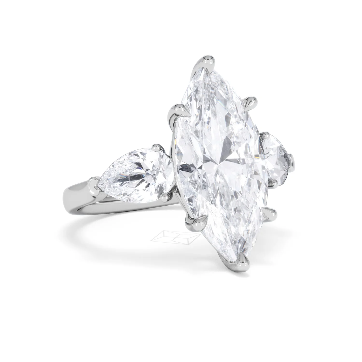 Adore 6.00ct Marquise Cut Lab Diamond 3 Stone Engagement Ring in Platinum - Image 13