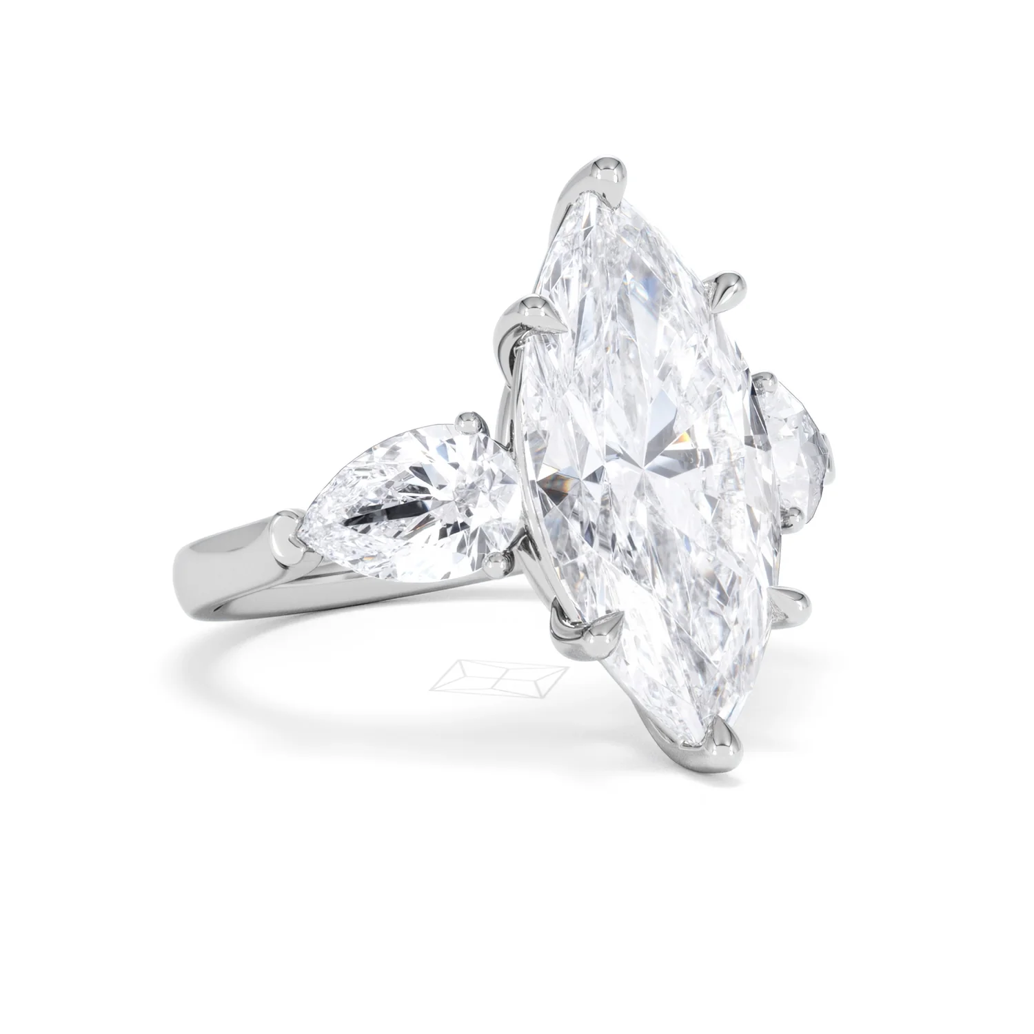 Adore 6.00ct Marquise Cut Lab Diamond 3 Stone Engagement Ring in Platinum - Image 14
