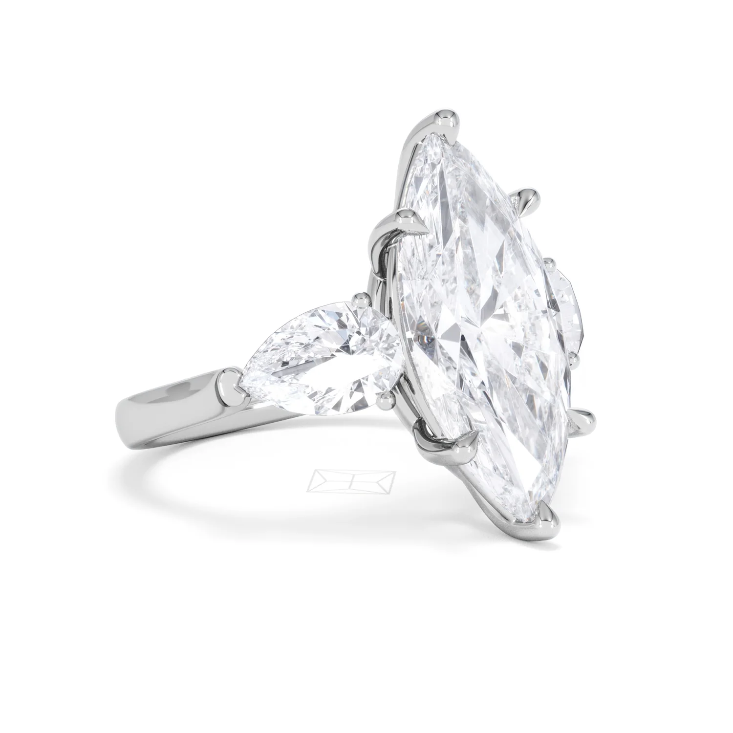 Adore 6.00ct Marquise Cut Lab Diamond 3 Stone Engagement Ring in Platinum - Image 16