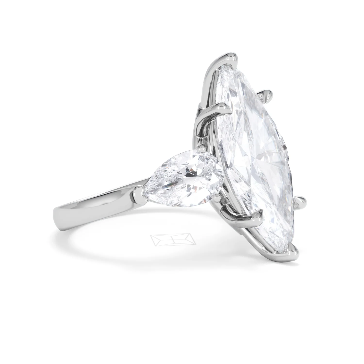 Adore 6.00ct Marquise Cut Lab Diamond 3 Stone Engagement Ring in Platinum - Image 19