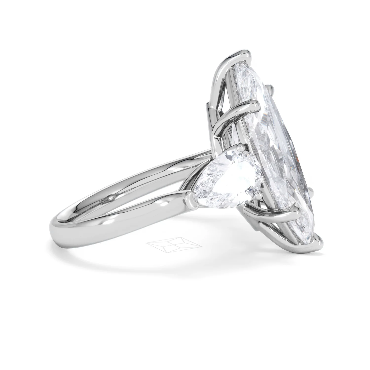 Adore 6.00ct Marquise Cut Lab Diamond 3 Stone Engagement Ring in Platinum - Image 24