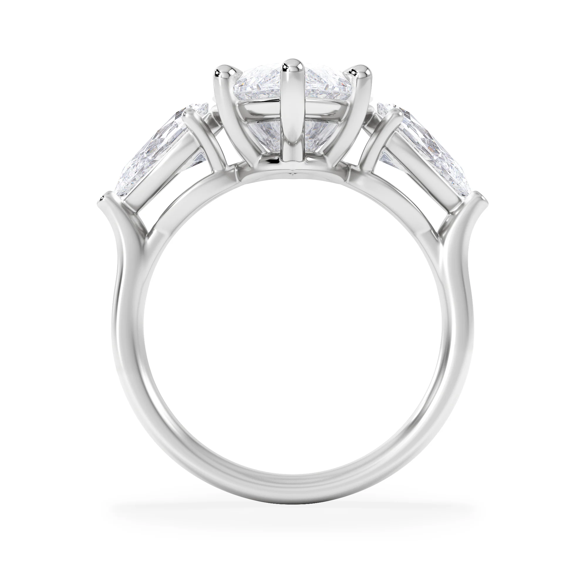 Adore 6.00ct Marquise Cut Lab Diamond 3 Stone Engagement Ring in Platinum - Image 3