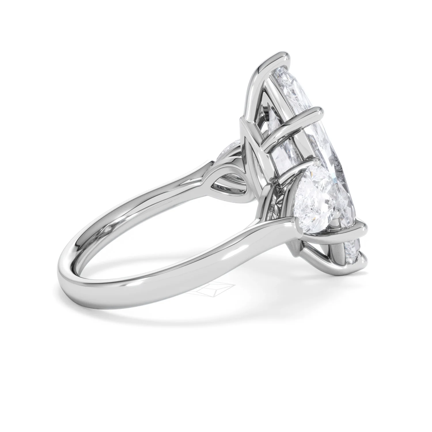 Adore 6.00ct Marquise Cut Lab Diamond 3 Stone Engagement Ring in Platinum - Image 31