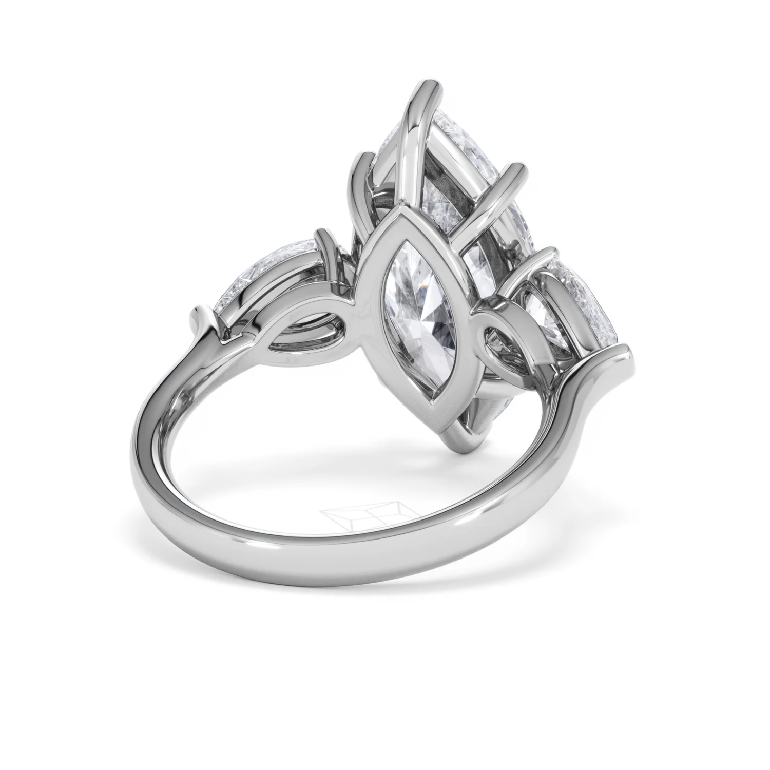 Adore 6.00ct Marquise Cut Lab Diamond 3 Stone Engagement Ring in Platinum - Image 42