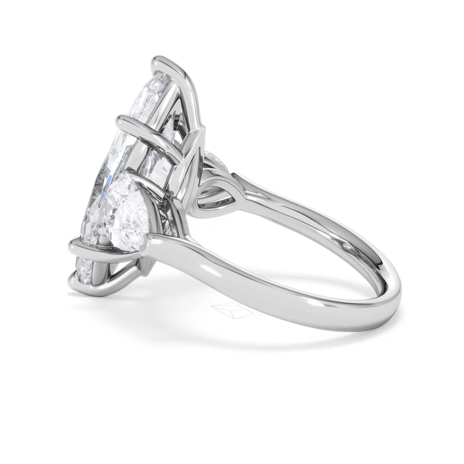Adore 6.00ct Marquise Cut Lab Diamond 3 Stone Engagement Ring in Platinum - Image 63