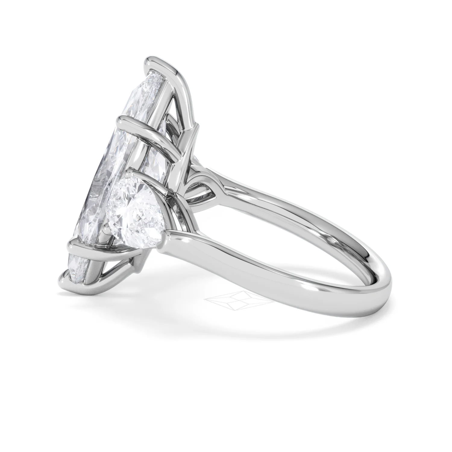 Adore 6.00ct Marquise Cut Lab Diamond 3 Stone Engagement Ring in Platinum - Image 65