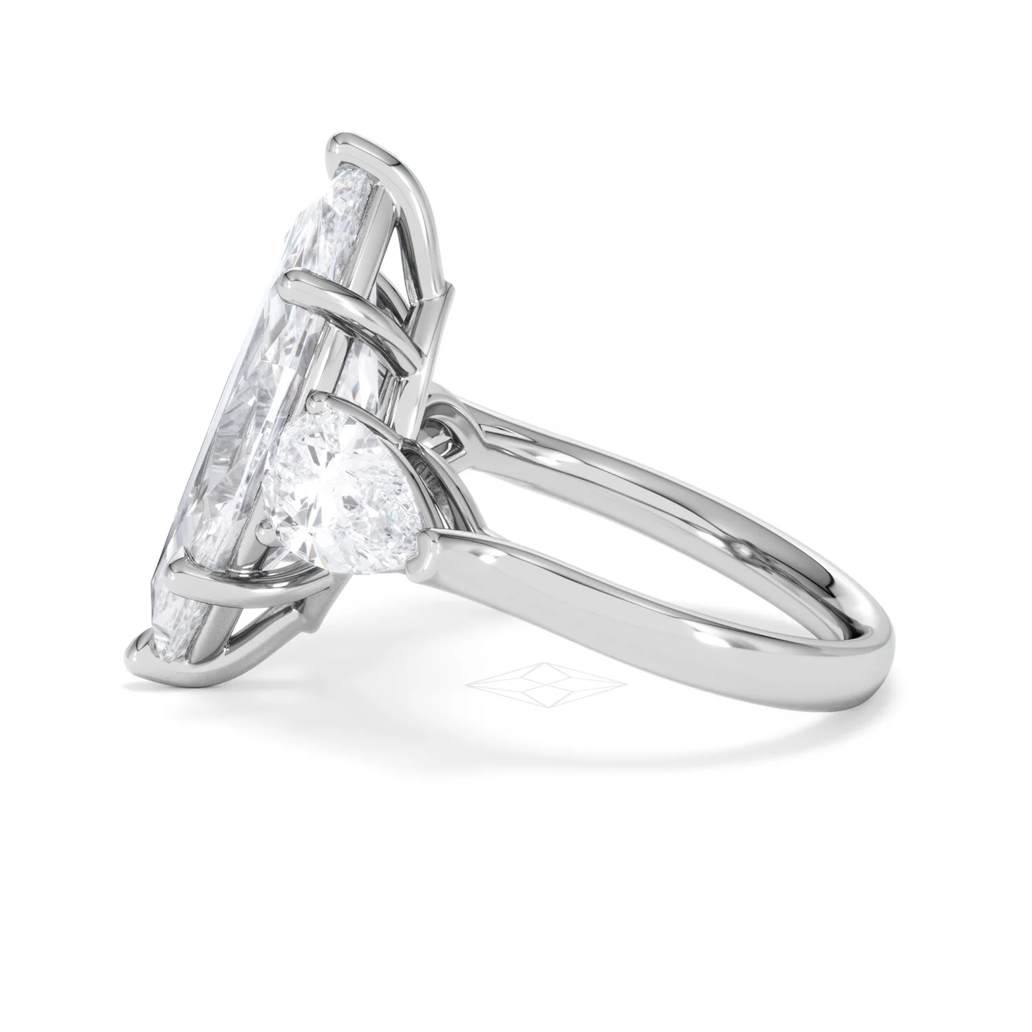 Adore 6.00ct Marquise Cut Lab Diamond 3 Stone Engagement Ring in Platinum - Image 67