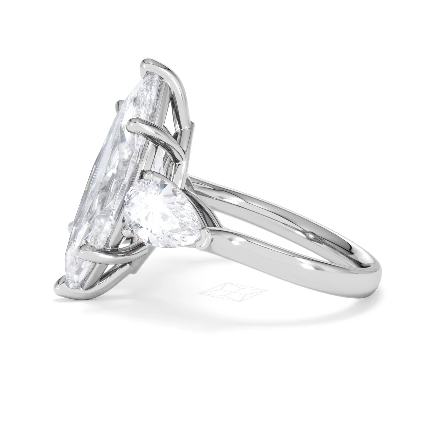 Adore 6.00ct Marquise Cut Lab Diamond 3 Stone Engagement Ring in Platinum - Image 69