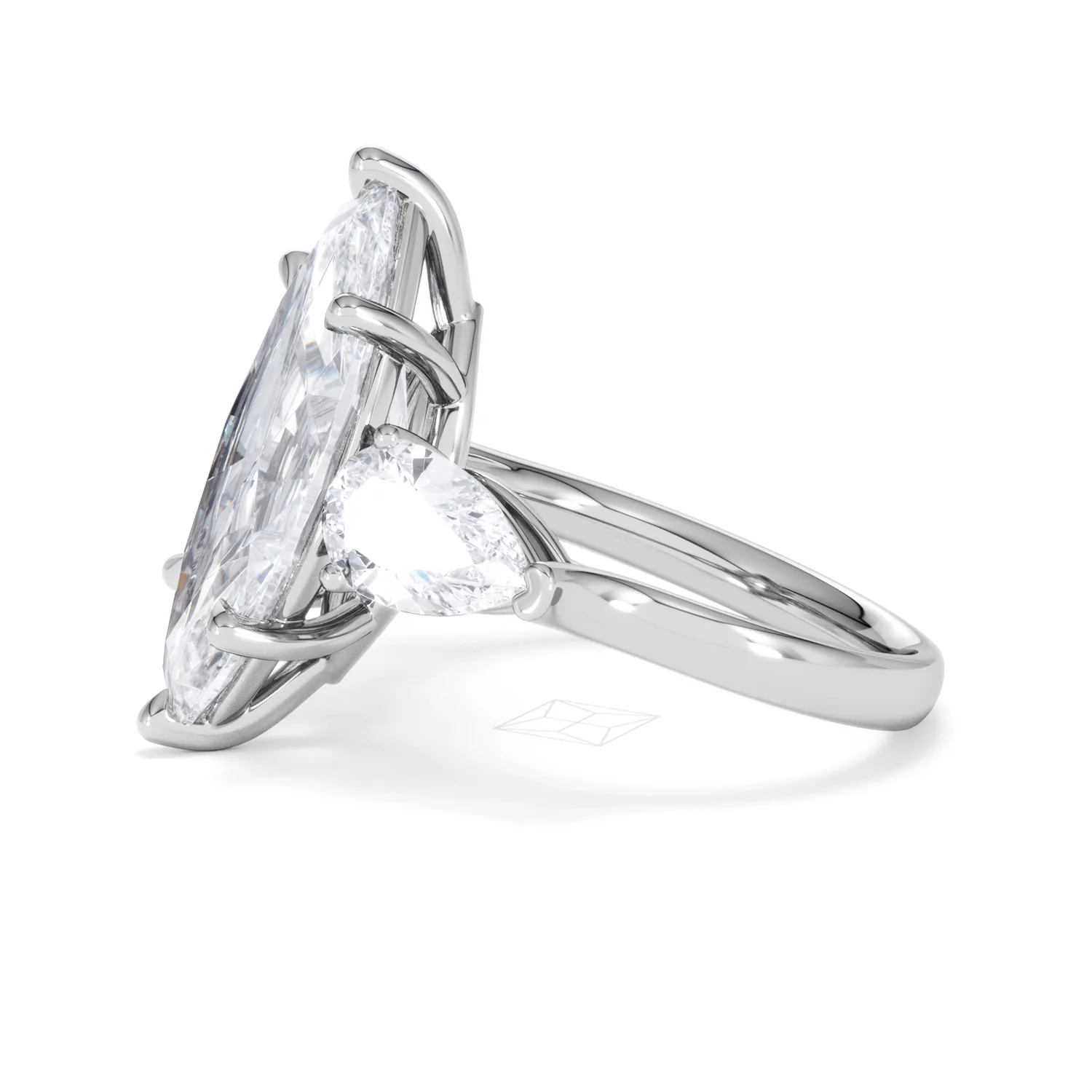 Adore 6.00ct Marquise Cut Lab Diamond 3 Stone Engagement Ring in Platinum - Image 70