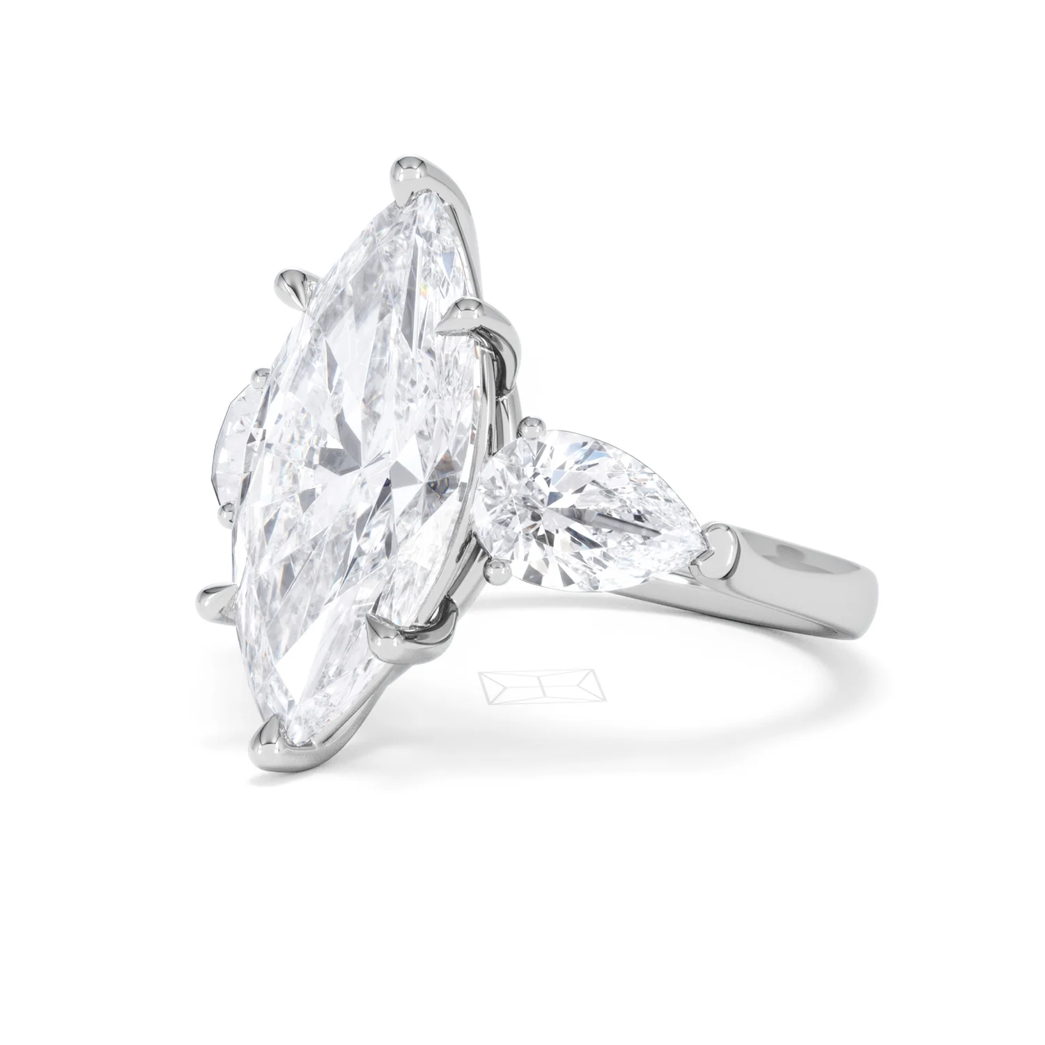 Adore 6.00ct Marquise Cut Lab Diamond 3 Stone Engagement Ring in Platinum - Image 78