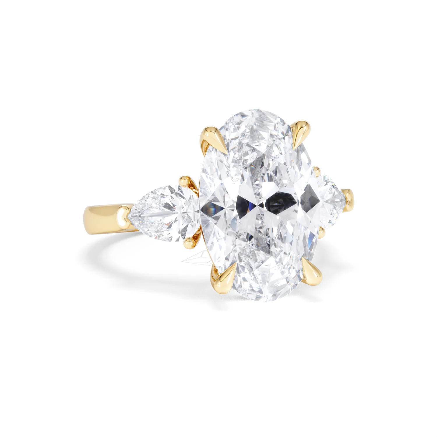 Adore 6.00ct Oval Cut Lab Diamond 3 Stone Engagement Ring in 18K Yellow Gold - Image 11