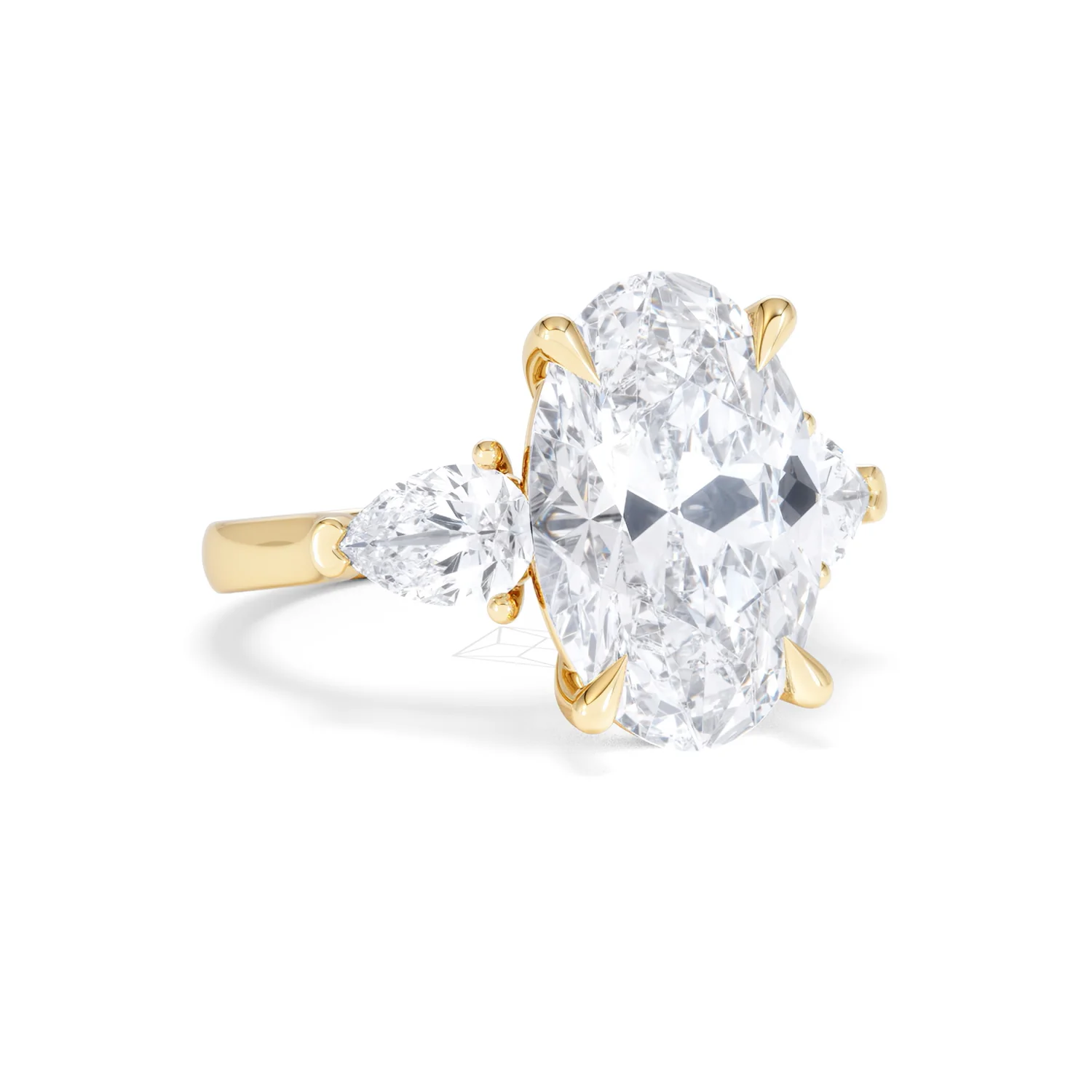 Adore 6.00ct Oval Cut Lab Diamond 3 Stone Engagement Ring in 18K Yellow Gold - Image 12