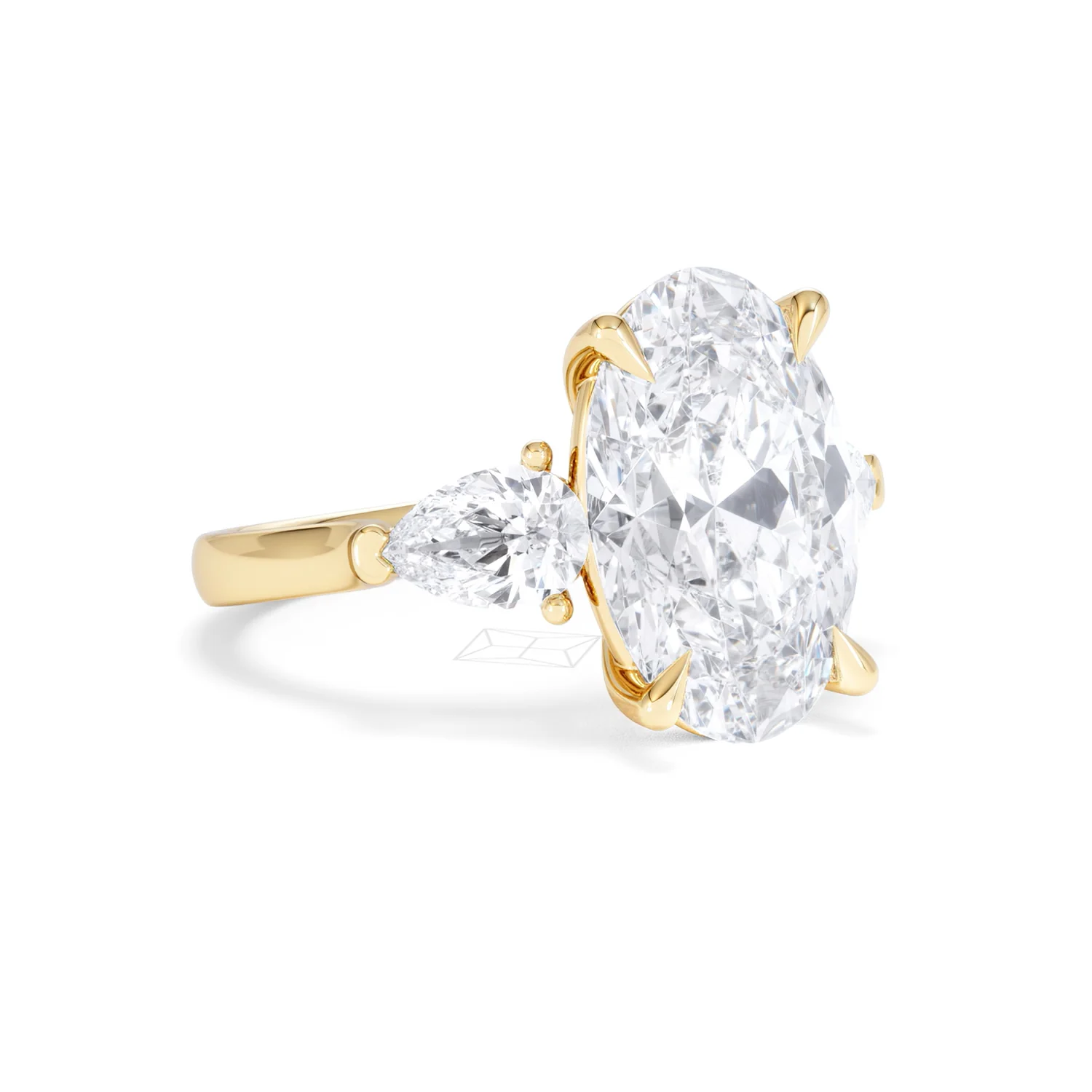 Adore 6.00ct Oval Cut Lab Diamond 3 Stone Engagement Ring in 18K Yellow Gold - Image 14