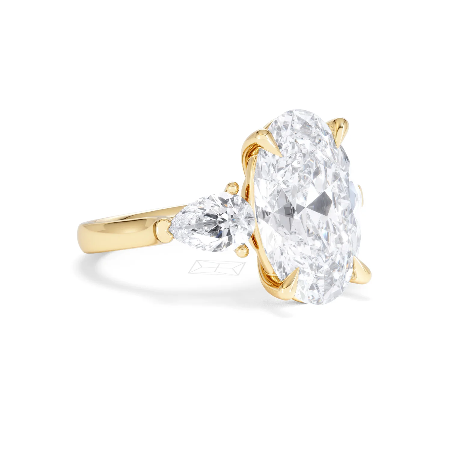 Adore 6.00ct Oval Cut Lab Diamond 3 Stone Engagement Ring in 18K Yellow Gold - Image 15