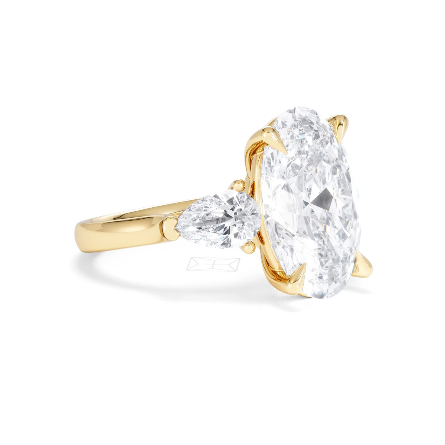 Adore 6.00ct Oval Cut Lab Diamond 3 Stone Engagement Ring in 18K Yellow Gold - Image 16