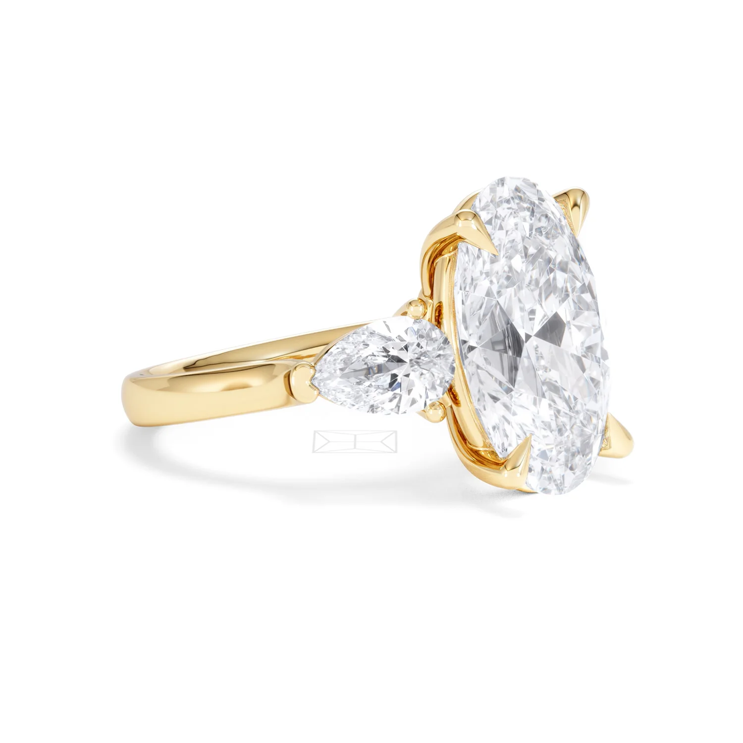 Adore 6.00ct Oval Cut Lab Diamond 3 Stone Engagement Ring in 18K Yellow Gold - Image 17