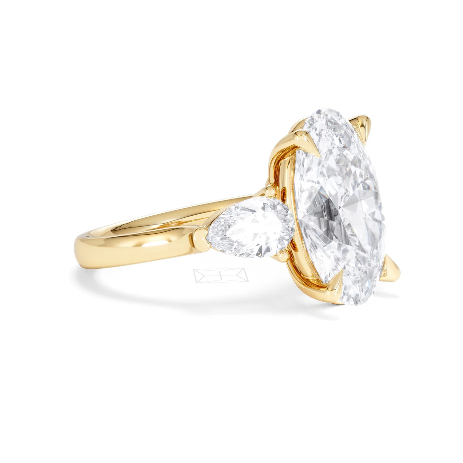 Adore 6.00ct Oval Cut Lab Diamond 3 Stone Engagement Ring in 18K Yellow Gold - Image 18