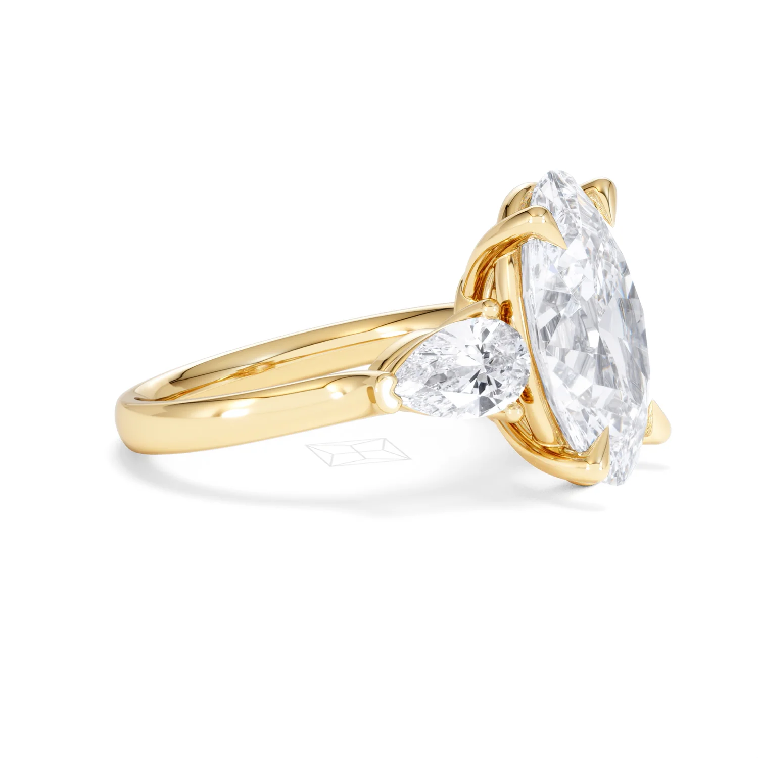 Adore 6.00ct Oval Cut Lab Diamond 3 Stone Engagement Ring in 18K Yellow Gold - Image 21