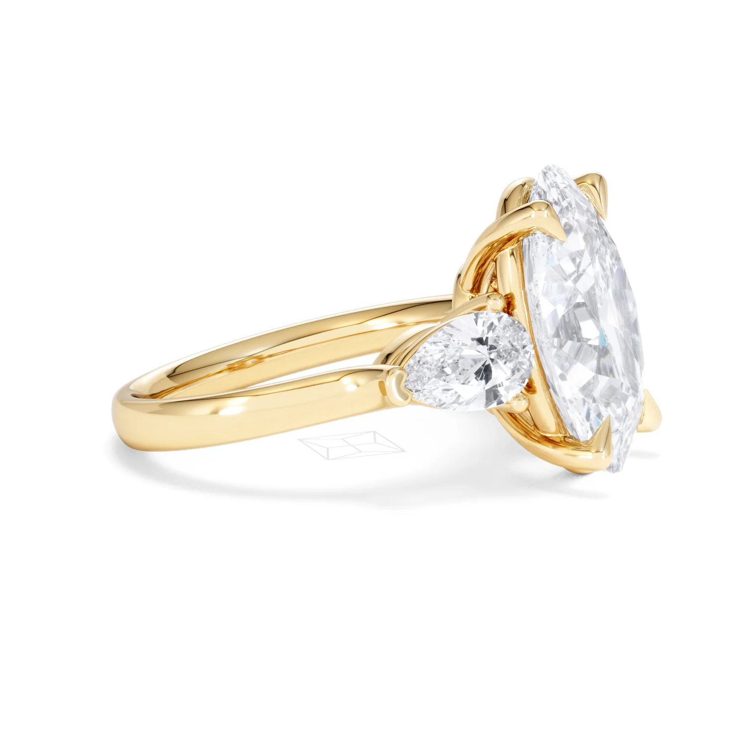 Adore 6.00ct Oval Cut Lab Diamond 3 Stone Engagement Ring in 18K Yellow Gold - Image 22