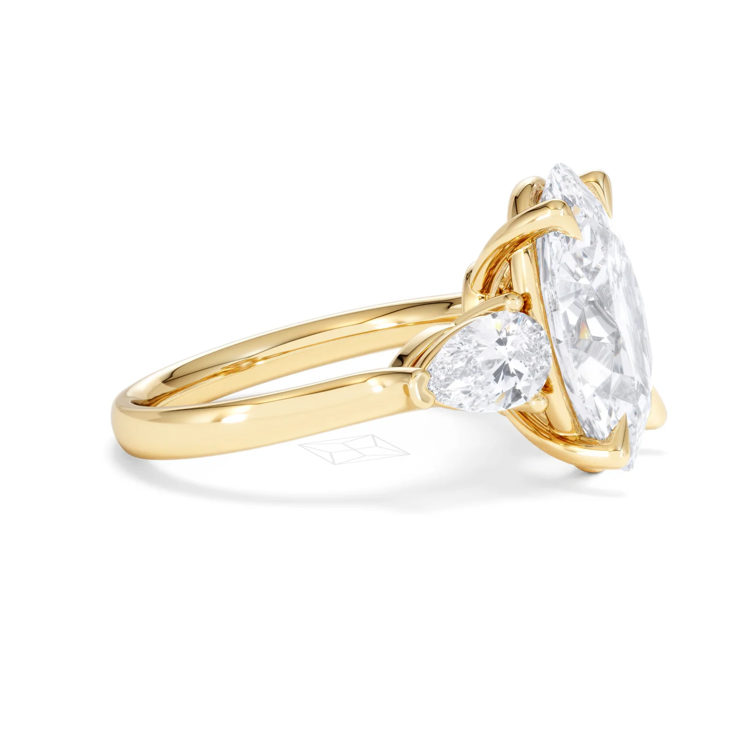 Adore 6.00ct Oval Cut Lab Diamond 3 Stone Engagement Ring in 18K Yellow Gold - Image 23