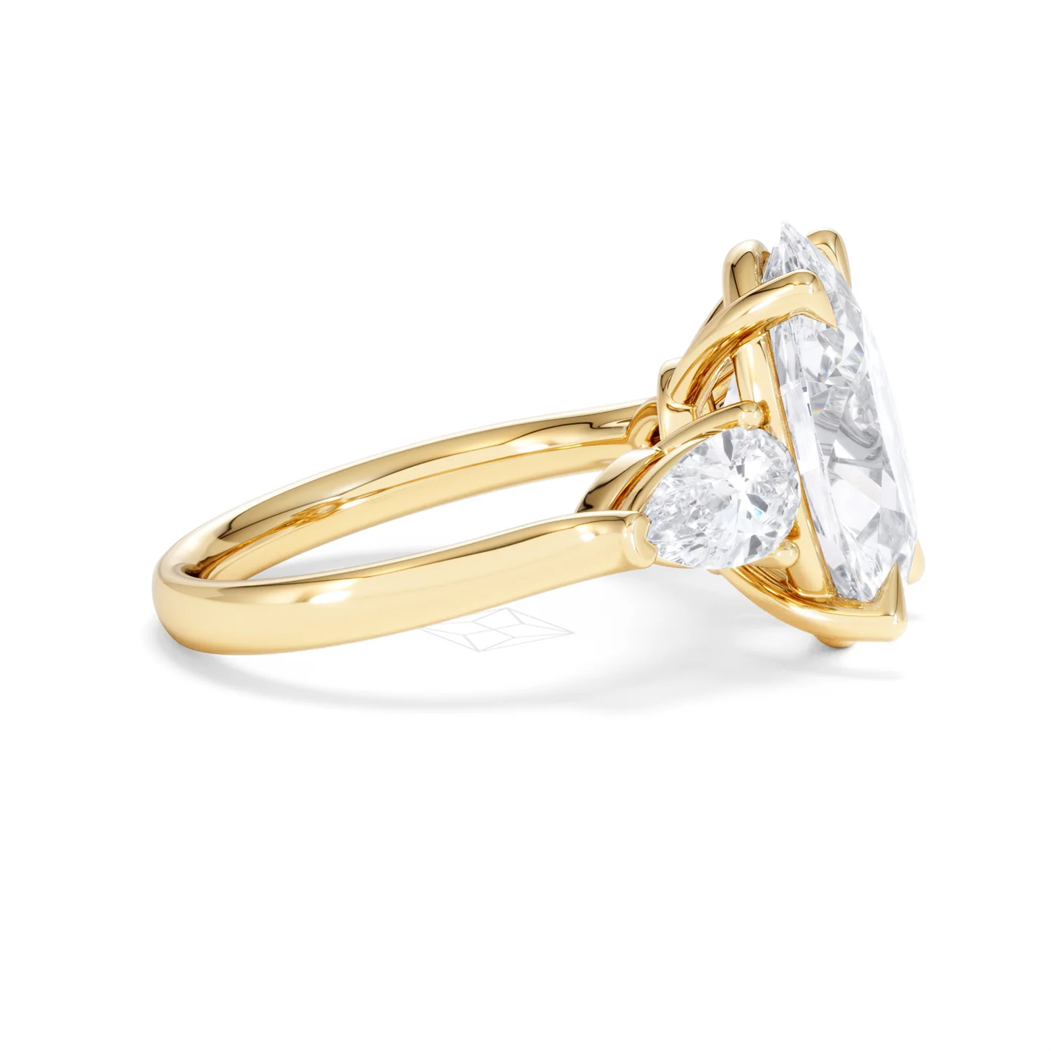 Adore 6.00ct Oval Cut Lab Diamond 3 Stone Engagement Ring in 18K Yellow Gold - Image 25