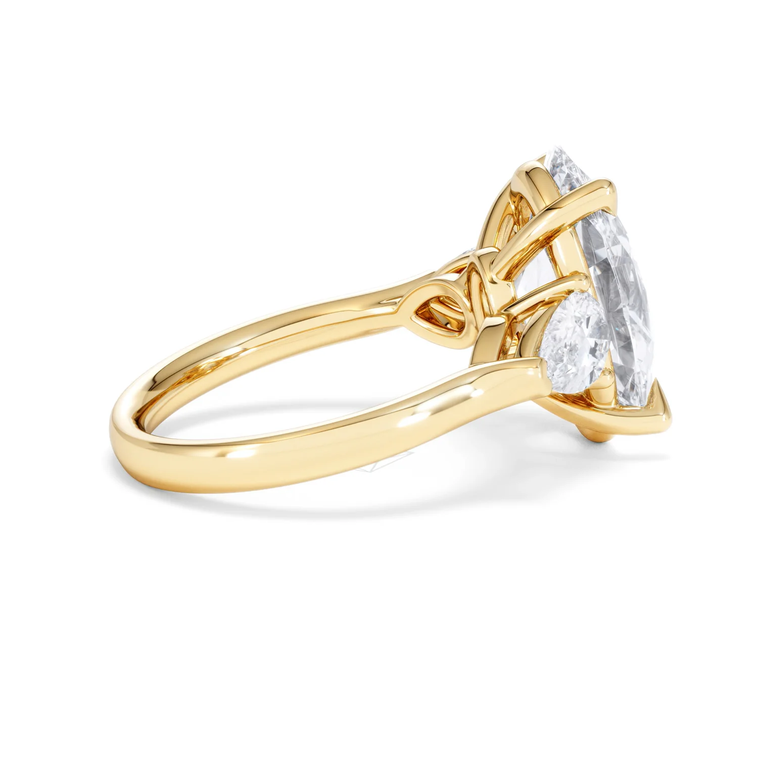Adore 6.00ct Oval Cut Lab Diamond 3 Stone Engagement Ring in 18K Yellow Gold - Image 30