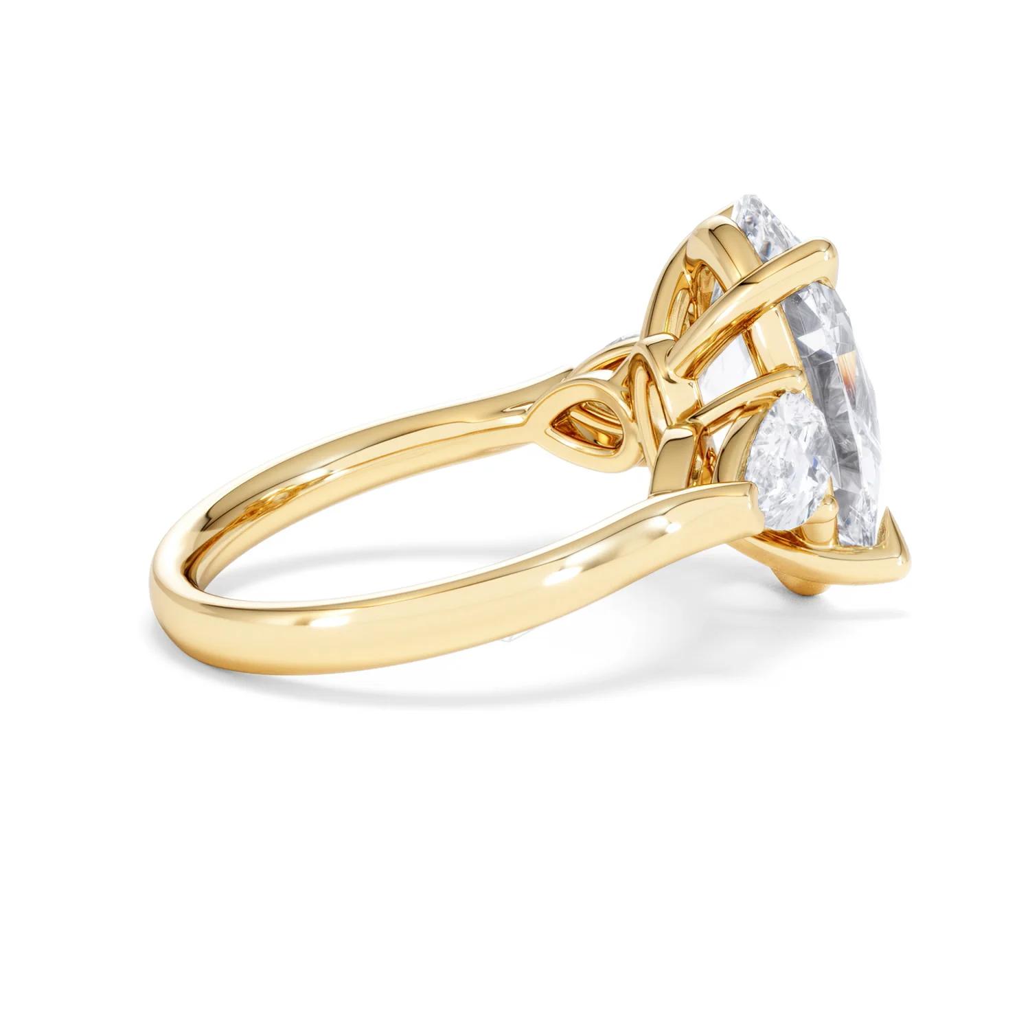 Adore 6.00ct Oval Cut Lab Diamond 3 Stone Engagement Ring in 18K Yellow Gold - Image 31