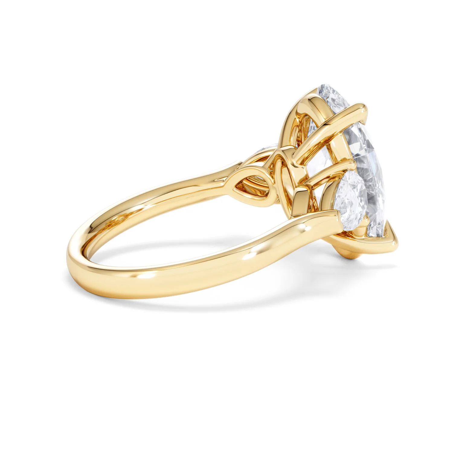 Adore 6.00ct Oval Cut Lab Diamond 3 Stone Engagement Ring in 18K Yellow Gold - Image 32