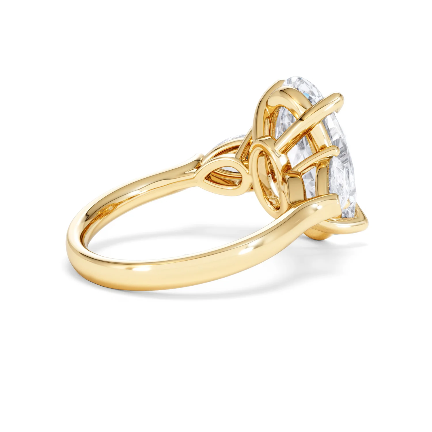 Adore 6.00ct Oval Cut Lab Diamond 3 Stone Engagement Ring in 18K Yellow Gold - Image 35