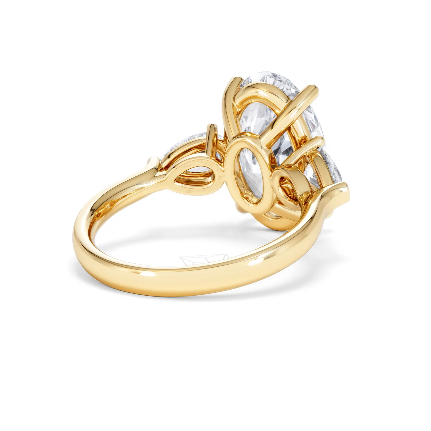 Adore 6.00ct Oval Cut Lab Diamond 3 Stone Engagement Ring in 18K Yellow Gold - Image 40