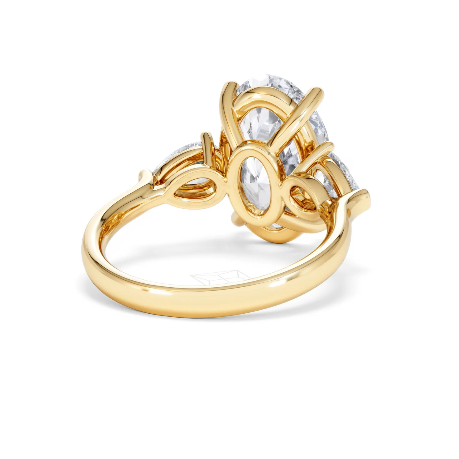 Adore 6.00ct Oval Cut Lab Diamond 3 Stone Engagement Ring in 18K Yellow Gold - Image 42