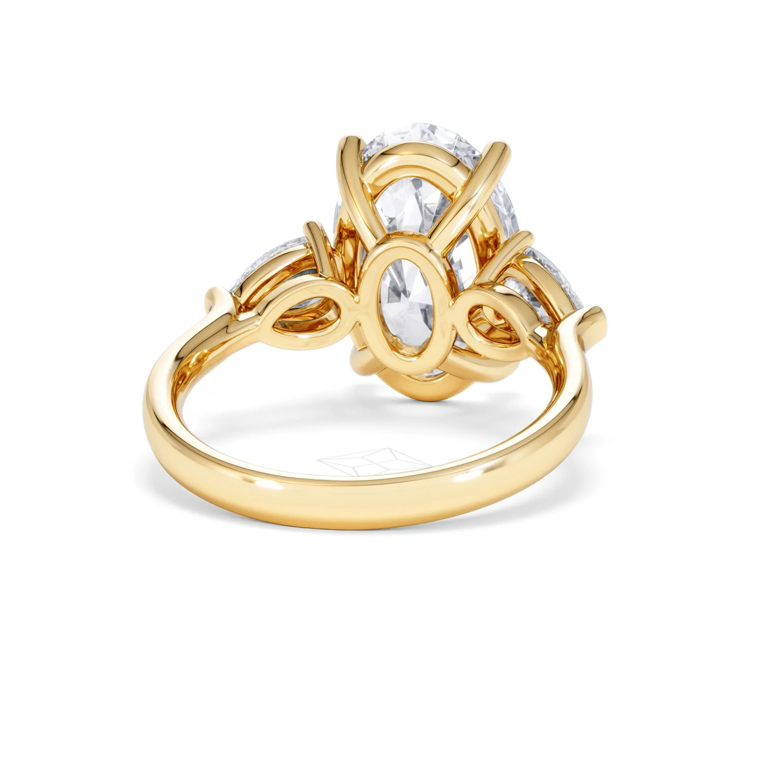 Adore 6.00ct Oval Cut Lab Diamond 3 Stone Engagement Ring in 18K Yellow Gold - Image 44