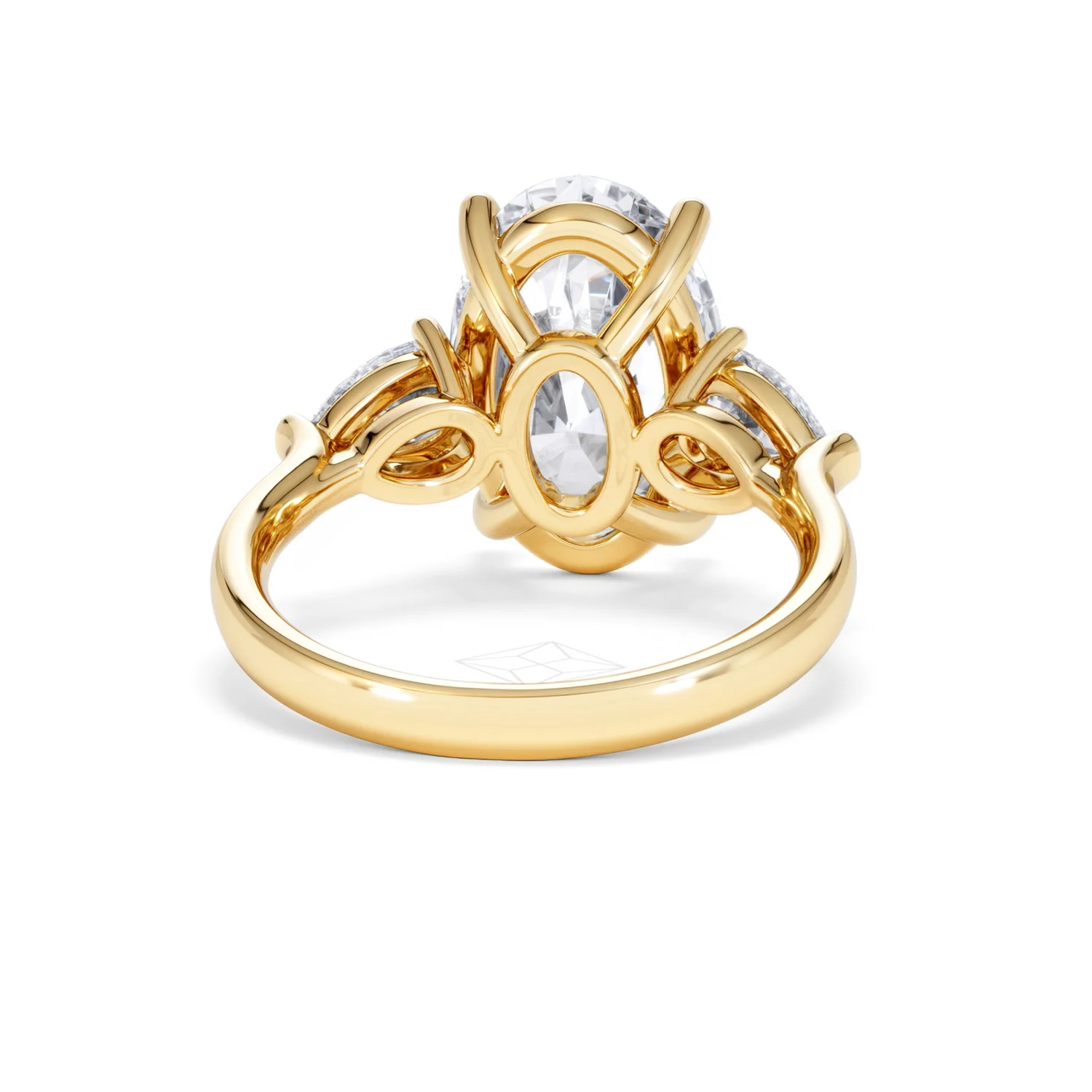Adore 6.00ct Oval Cut Lab Diamond 3 Stone Engagement Ring in 18K Yellow Gold - Image 45