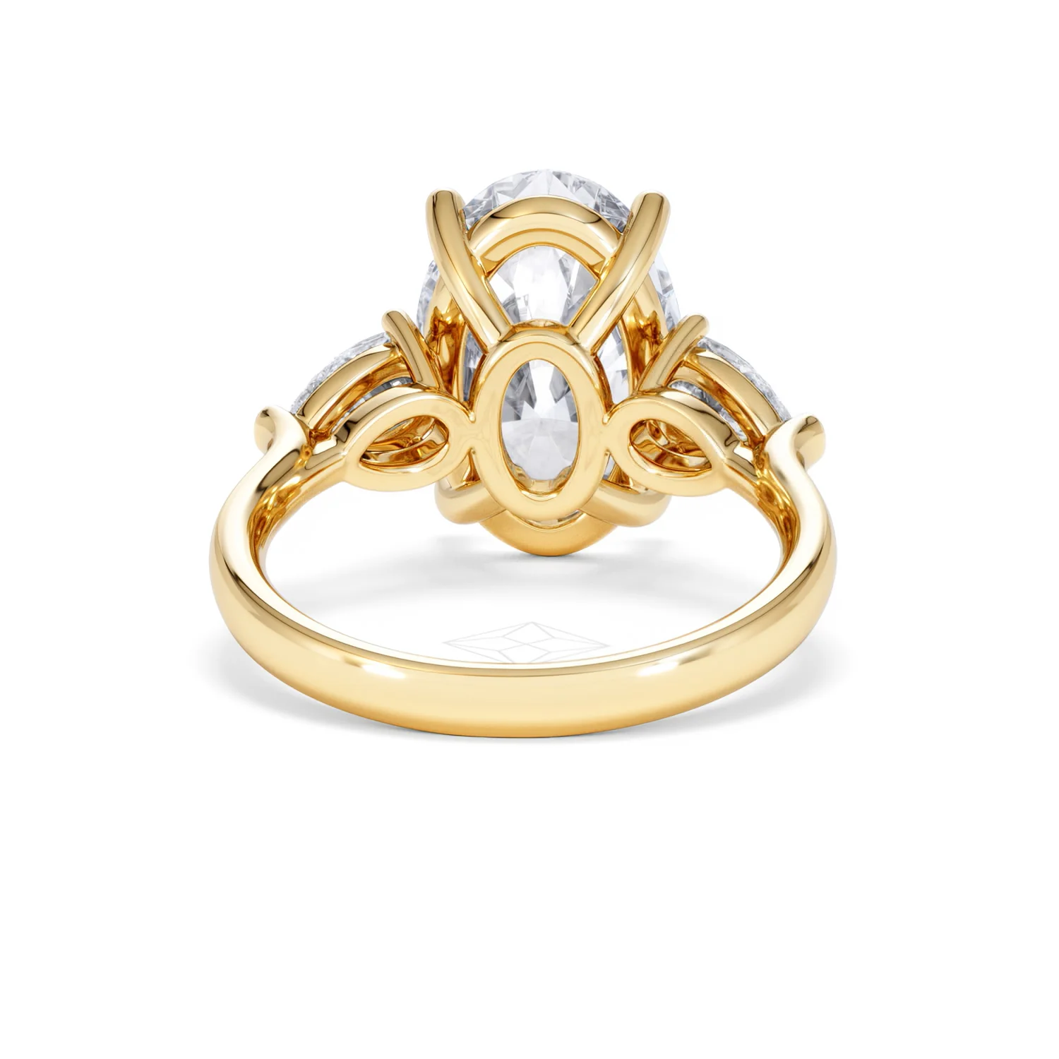 Adore 6.00ct Oval Cut Lab Diamond 3 Stone Engagement Ring in 18K Yellow Gold - Image 46