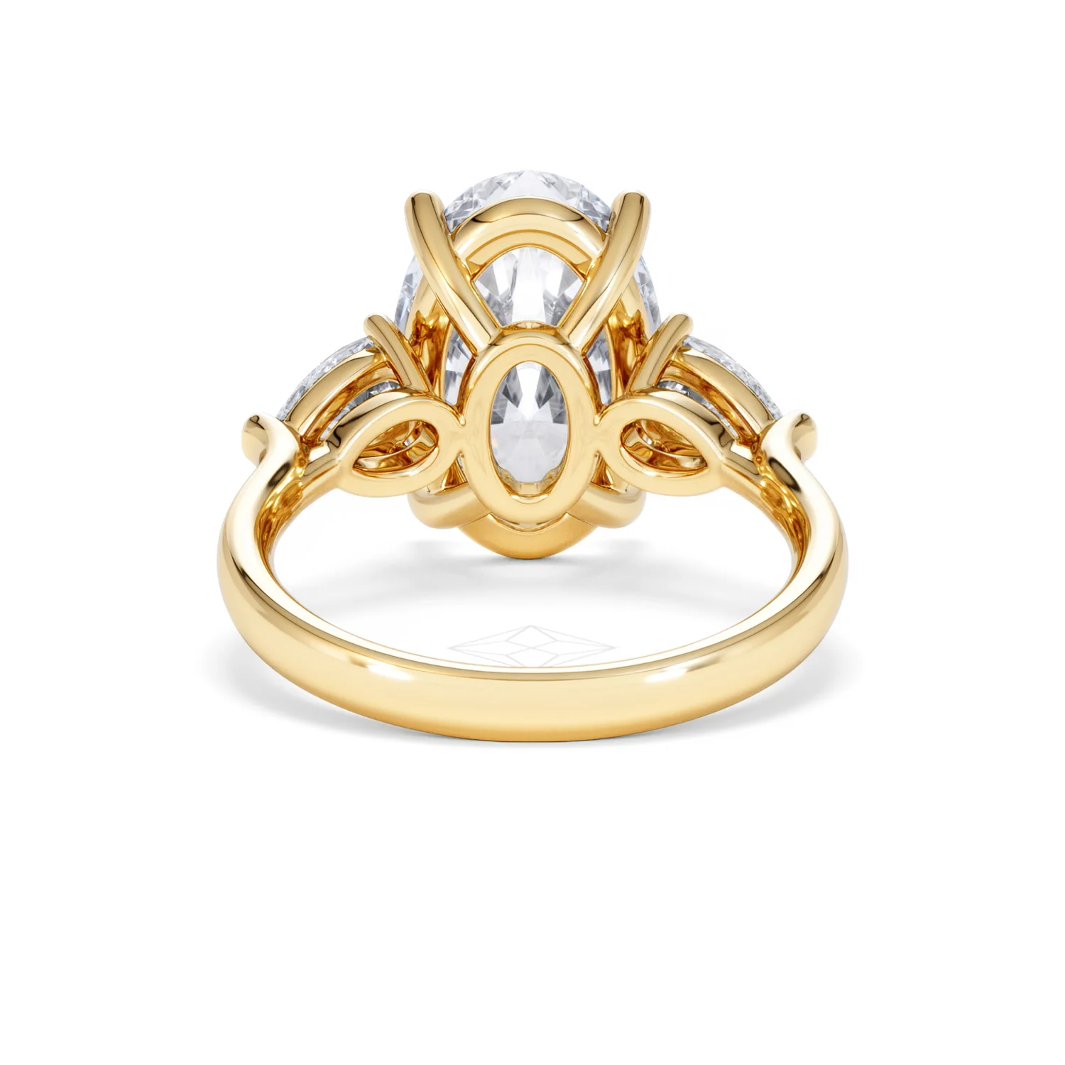 Adore 6.00ct Oval Cut Lab Diamond 3 Stone Engagement Ring in 18K Yellow Gold - Image 47