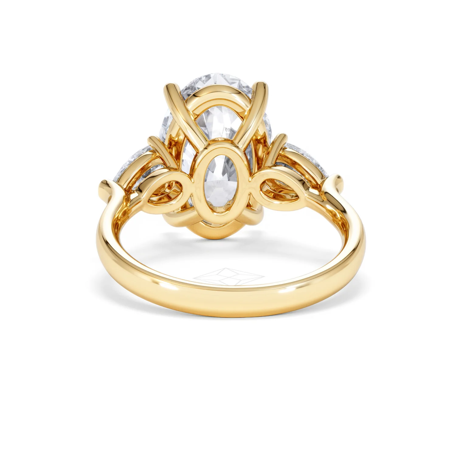 Adore 6.00ct Oval Cut Lab Diamond 3 Stone Engagement Ring in 18K Yellow Gold - Image 48