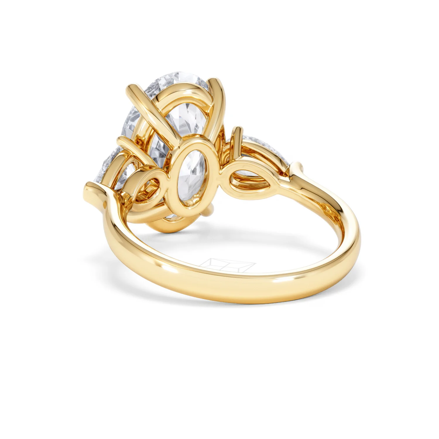 Adore 6.00ct Oval Cut Lab Diamond 3 Stone Engagement Ring in 18K Yellow Gold - Image 52