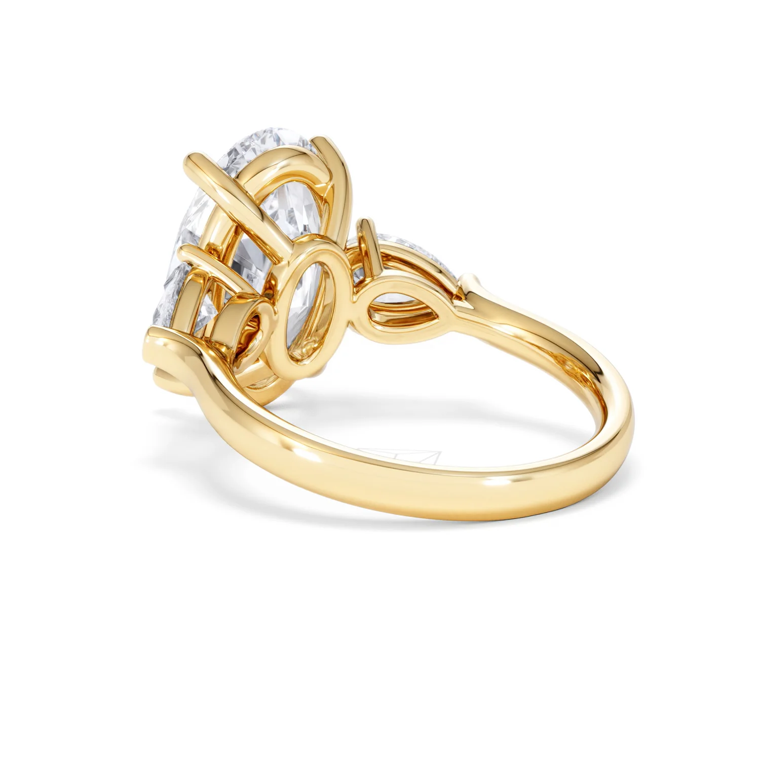 Adore 6.00ct Oval Cut Lab Diamond 3 Stone Engagement Ring in 18K Yellow Gold - Image 55