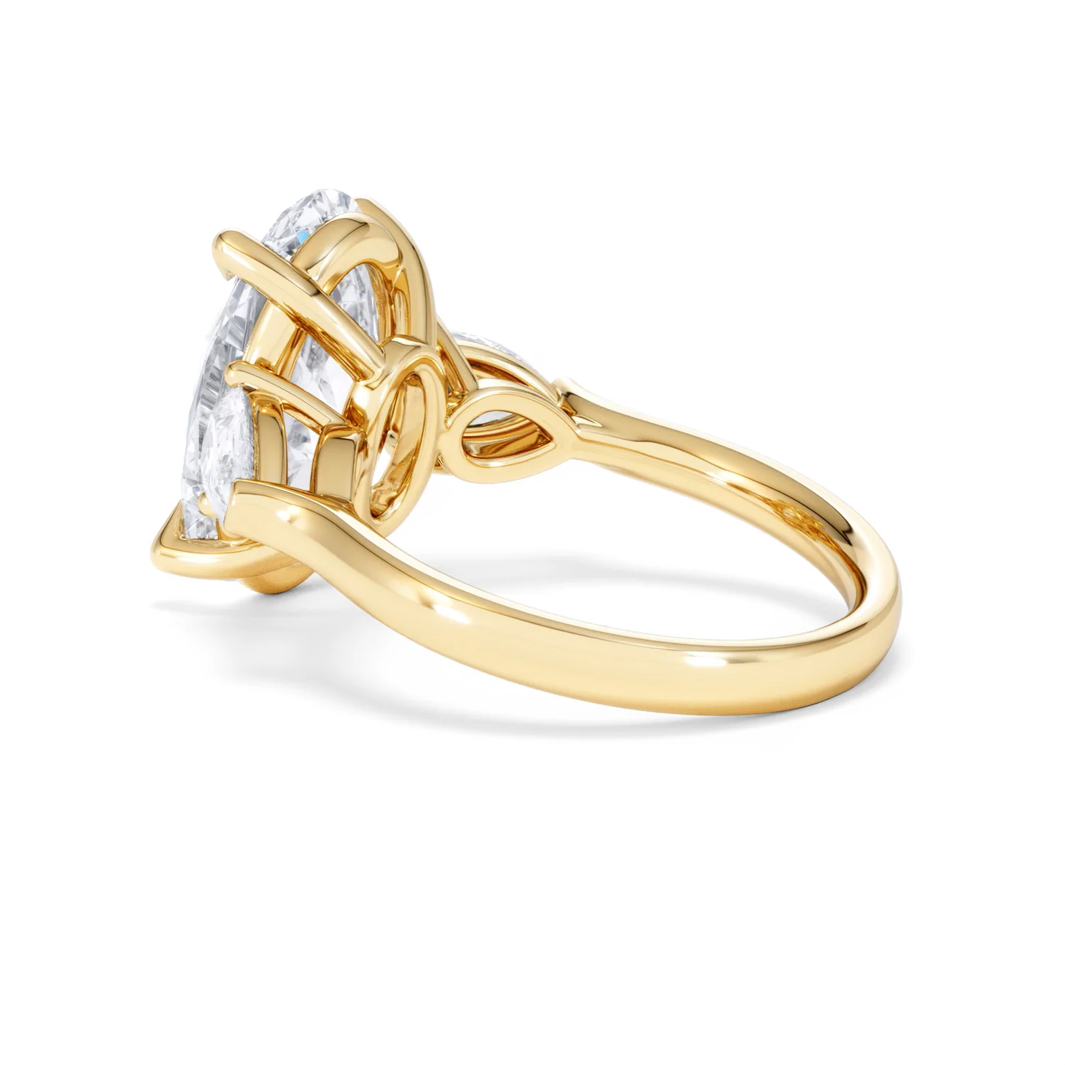 Adore 6.00ct Oval Cut Lab Diamond 3 Stone Engagement Ring in 18K Yellow Gold - Image 59