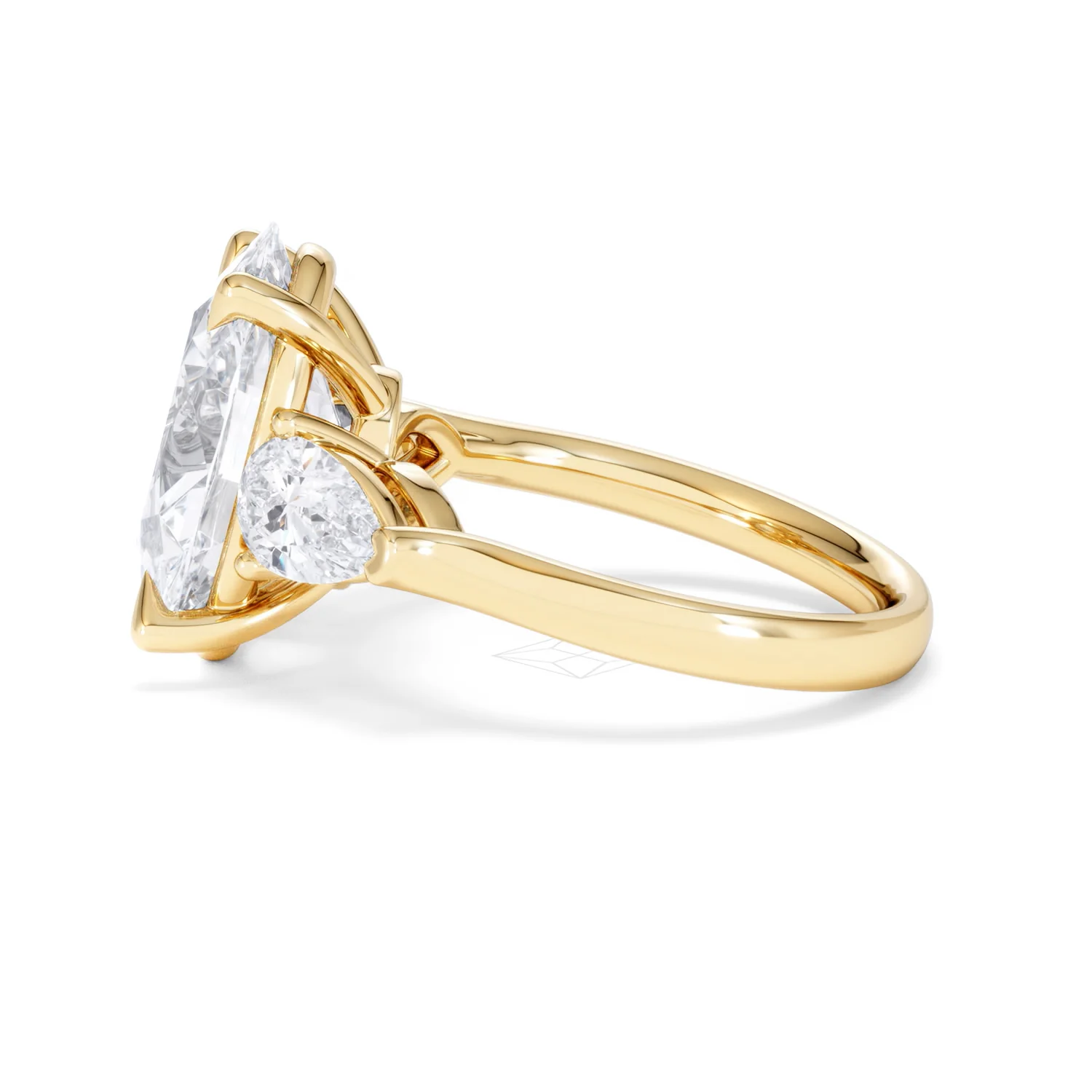 Adore 6.00ct Oval Cut Lab Diamond 3 Stone Engagement Ring in 18K Yellow Gold - Image 67