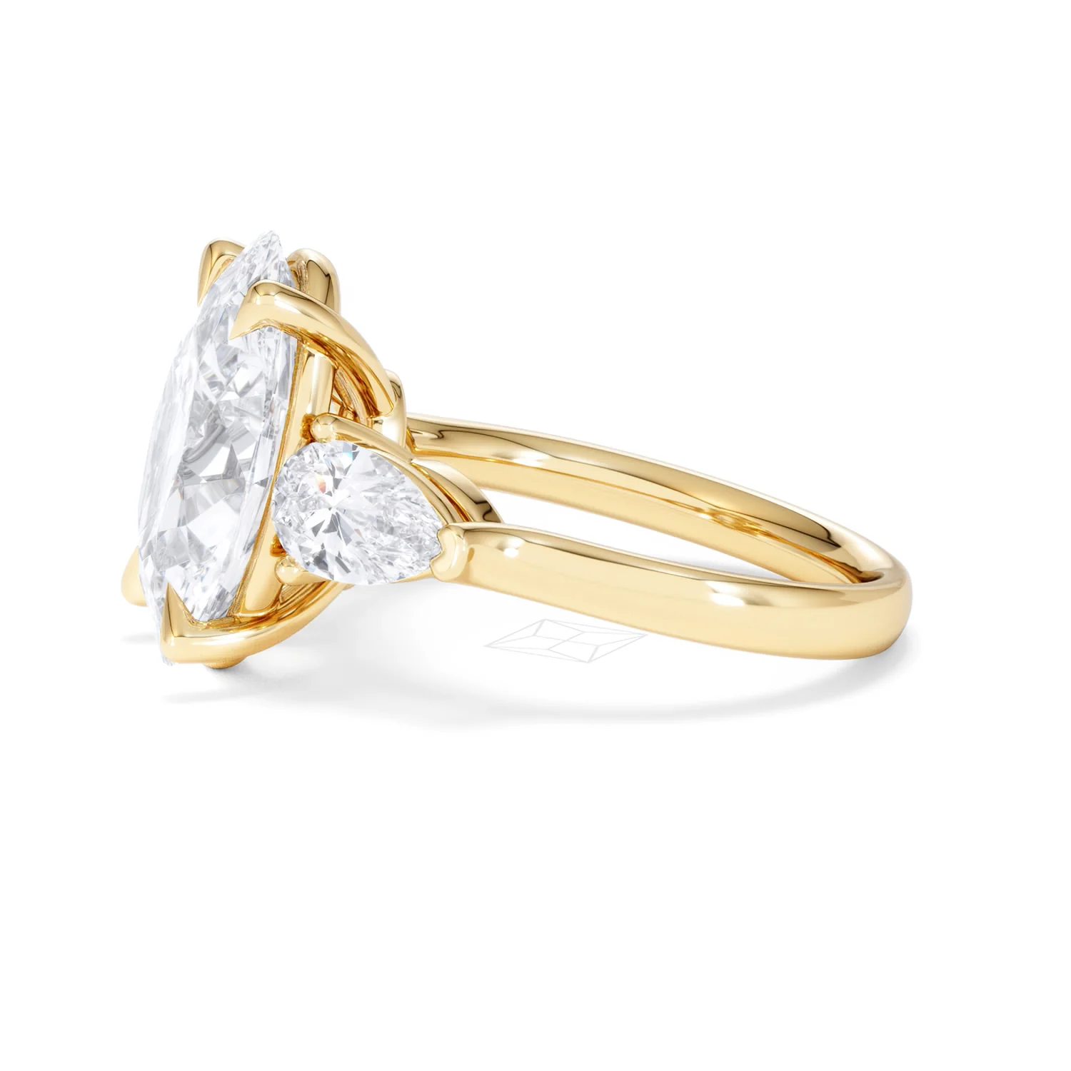 Adore 6.00ct Oval Cut Lab Diamond 3 Stone Engagement Ring in 18K Yellow Gold - Image 70
