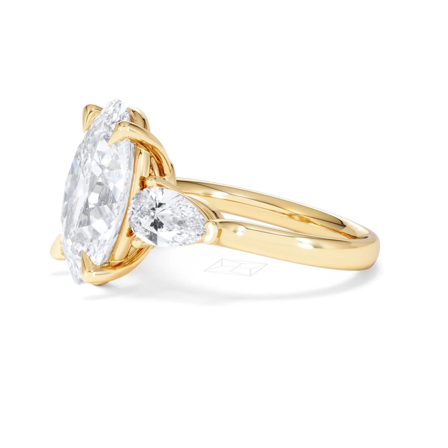 Adore 6.00ct Oval Cut Lab Diamond 3 Stone Engagement Ring in 18K Yellow Gold - Image 72