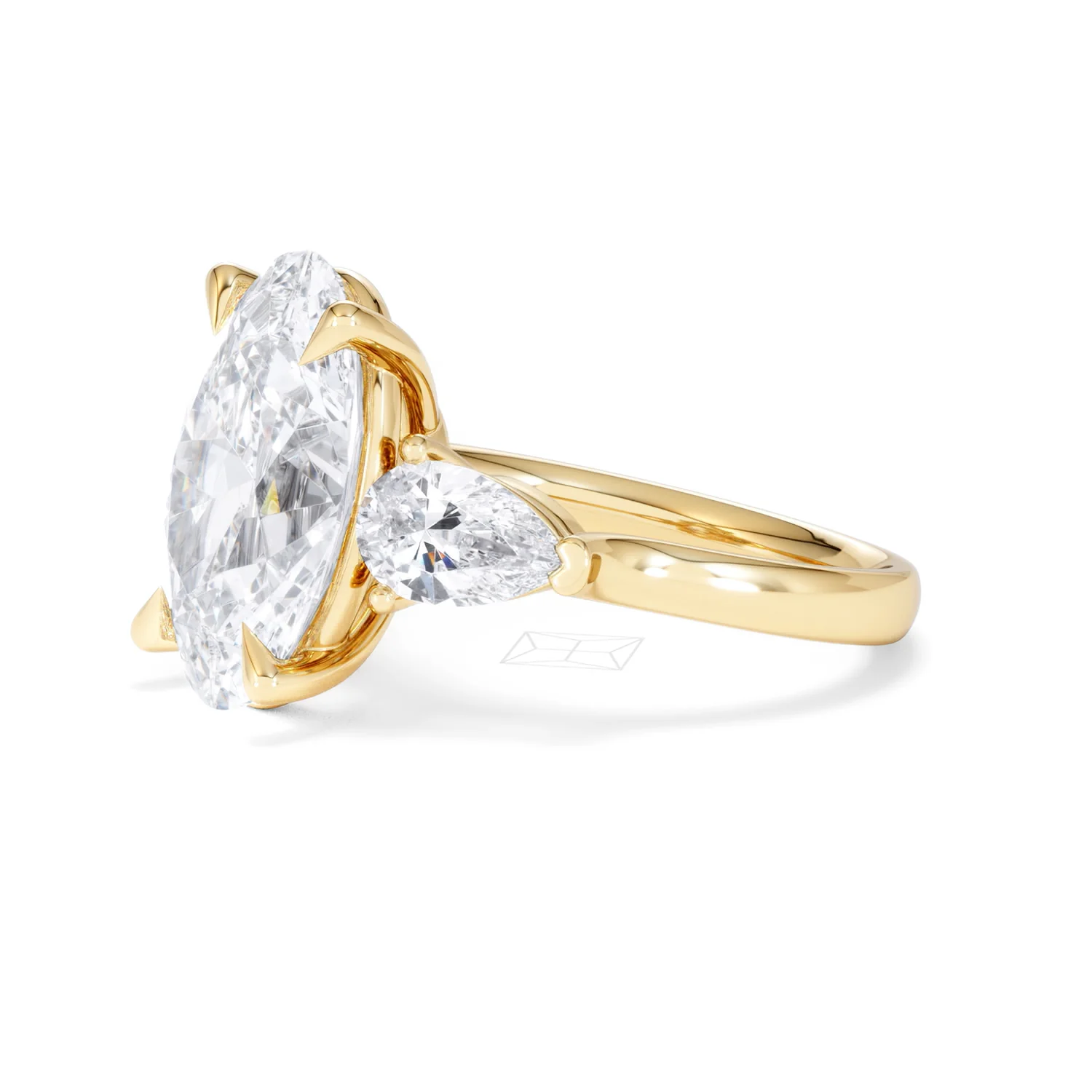 Adore 6.00ct Oval Cut Lab Diamond 3 Stone Engagement Ring in 18K Yellow Gold - Image 74