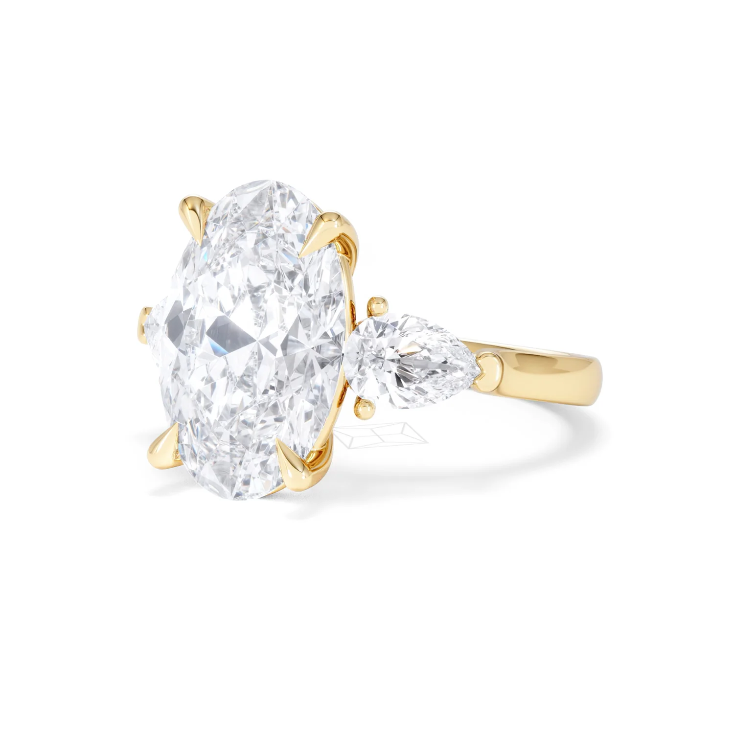 Adore 6.00ct Oval Cut Lab Diamond 3 Stone Engagement Ring in 18K Yellow Gold - Image 80