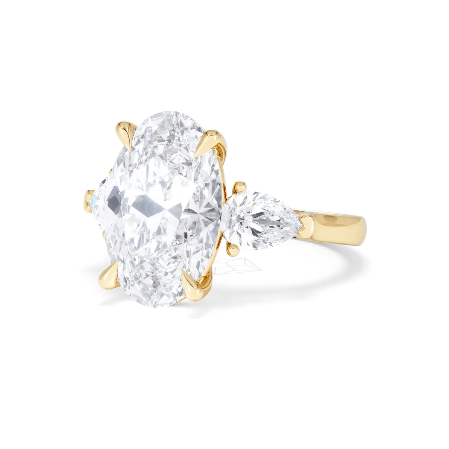 Adore 6.00ct Oval Cut Lab Diamond 3 Stone Engagement Ring in 18K Yellow Gold - Image 81
