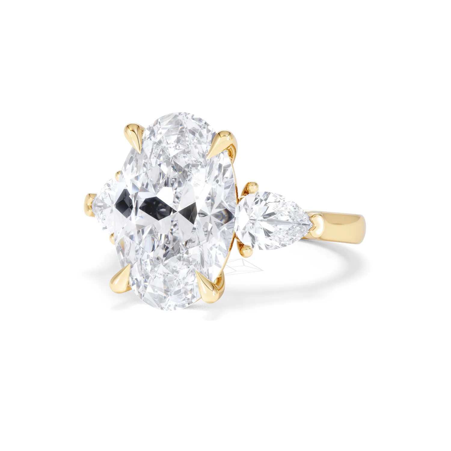 Adore 6.00ct Oval Cut Lab Diamond 3 Stone Engagement Ring in 18K Yellow Gold - Image 82