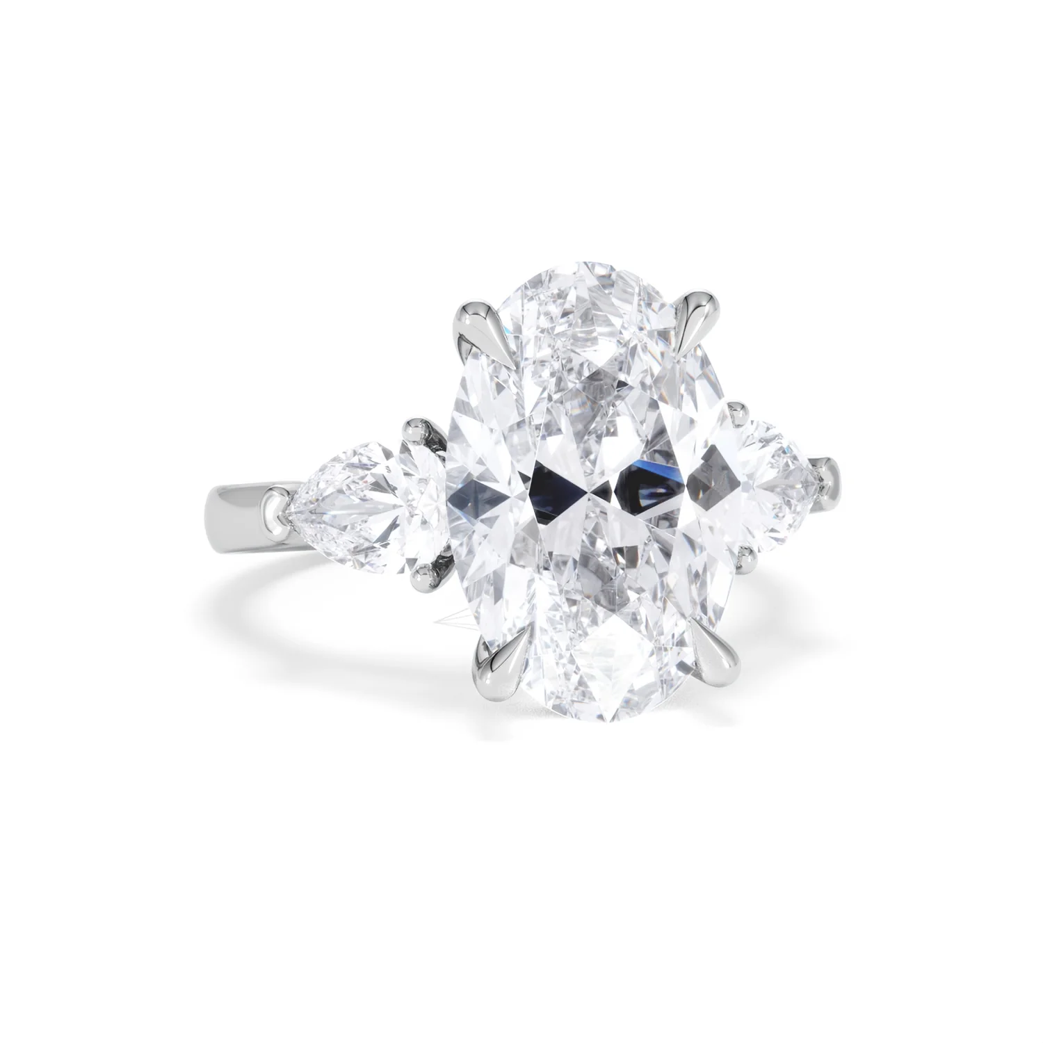 Adore 6.00ct Oval Cut Lab Diamond 3 Stone Engagement Ring in Platinum - Image 10